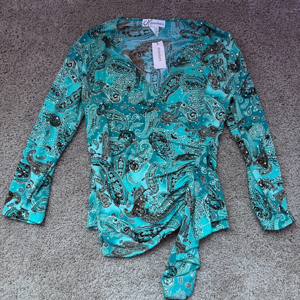 NWT Dressbarn V Neck Top Small 00's
